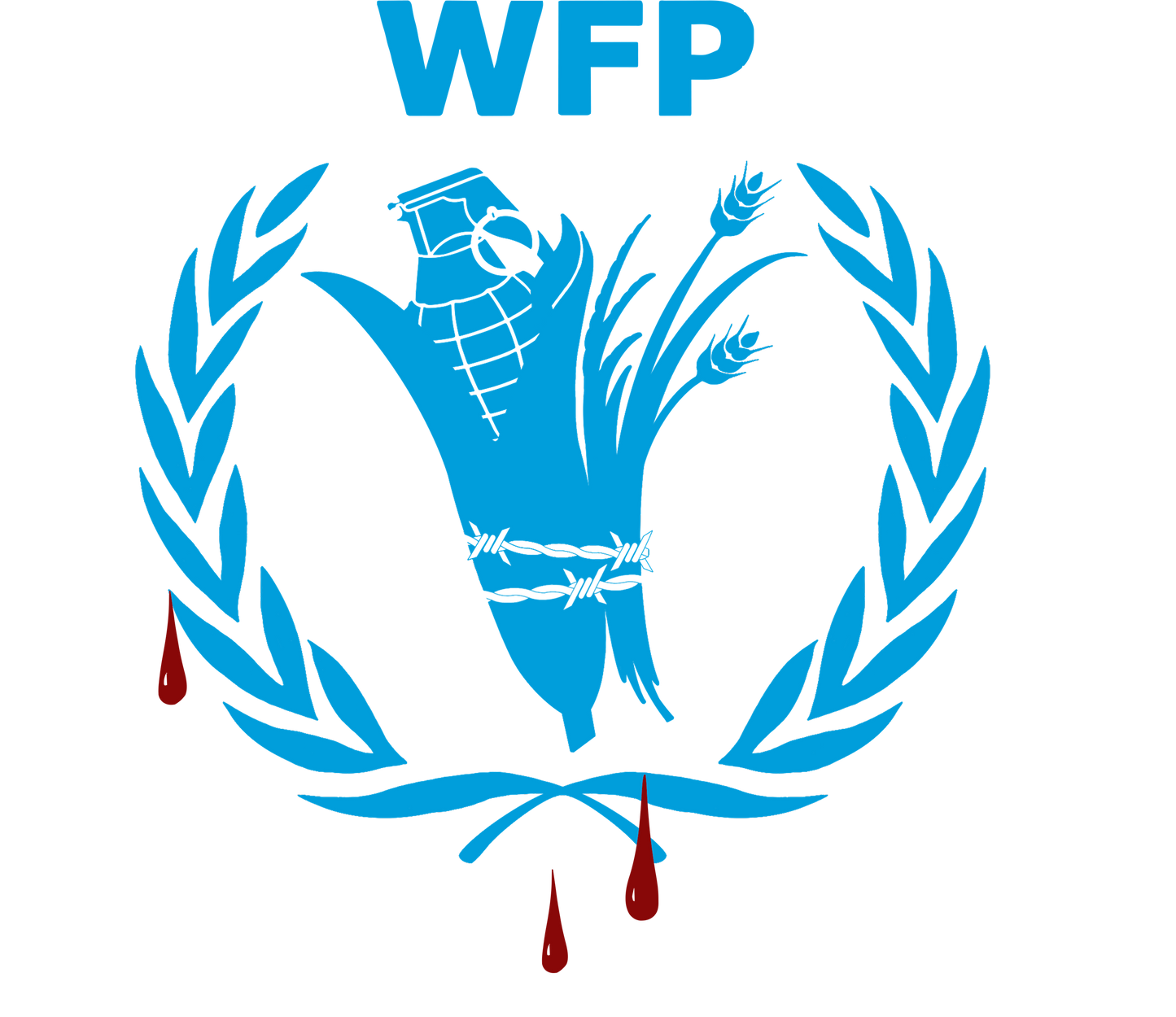 Graphic of blue logo and 'WFP' text on a white background