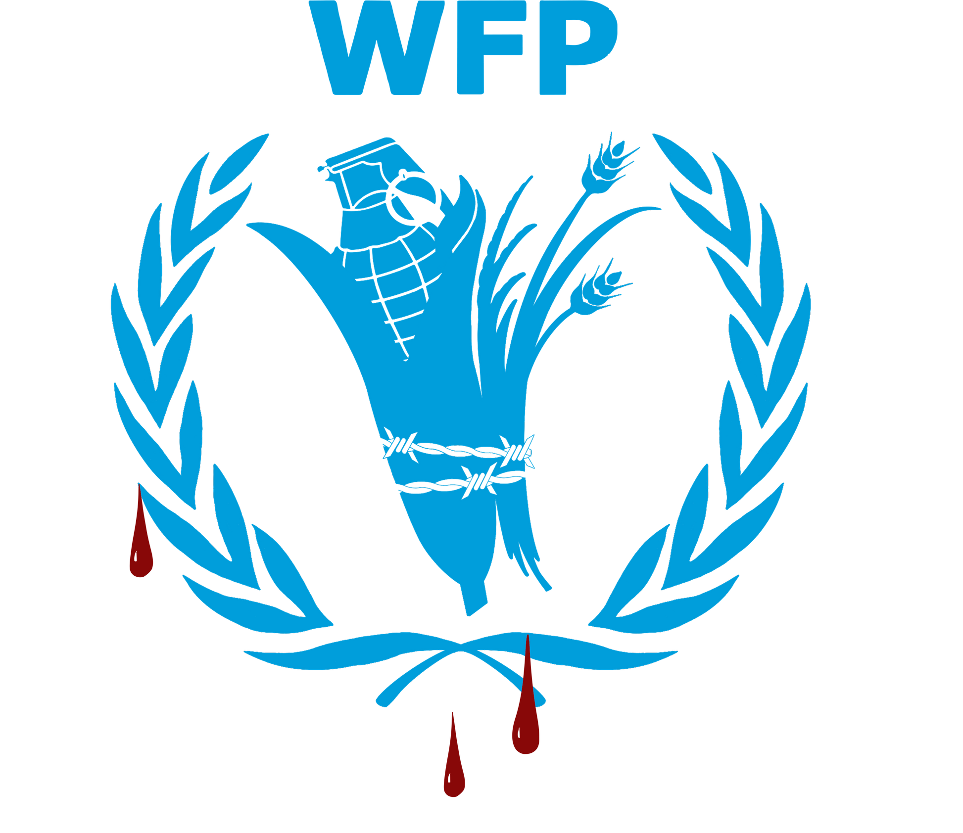 Graphic of blue logo and 'WFP' text on a white background