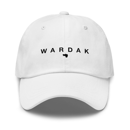 White cap with 'WARDAK' logo on a white background