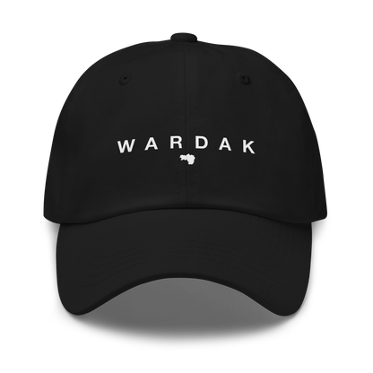 Black cap with 'WARDAK' logo on a white background