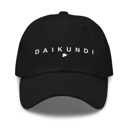 Black cap with 'DAIKUNDI' text on a white background