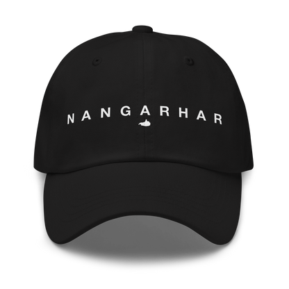 Black cap with 'NANGARHAR' text on a white background