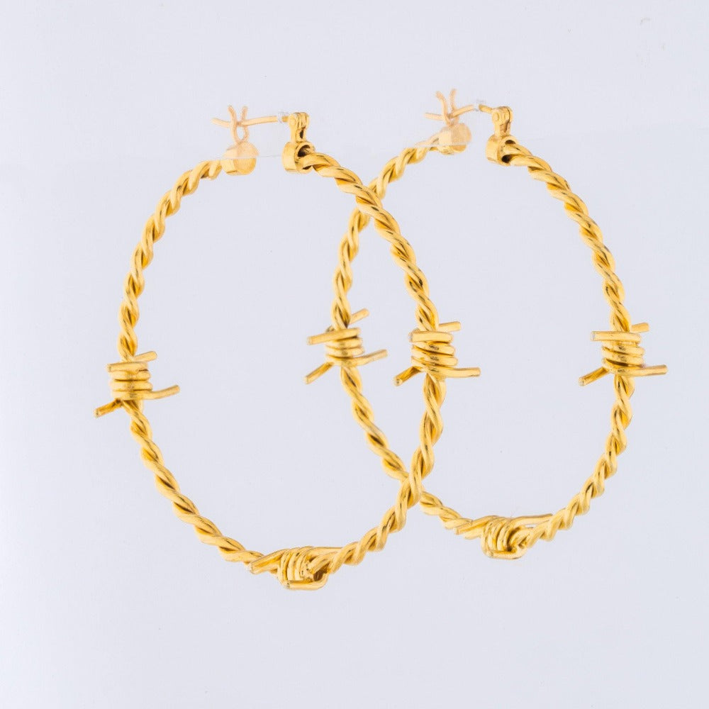 The Kabul House Essential Barb Wire Hoops - Blingistan