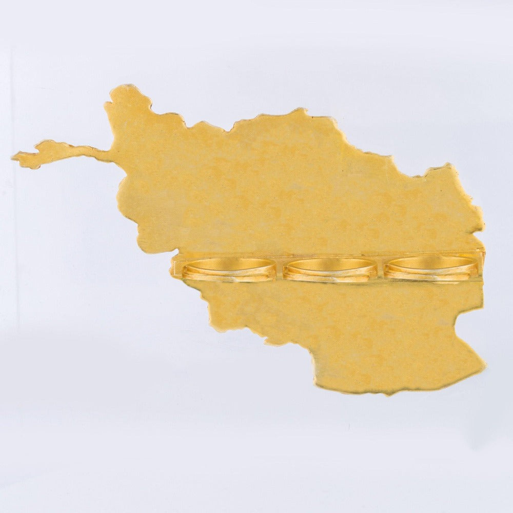 The OG Wataan Three Finger Afghan Map Knuckle Ring - Blingistan