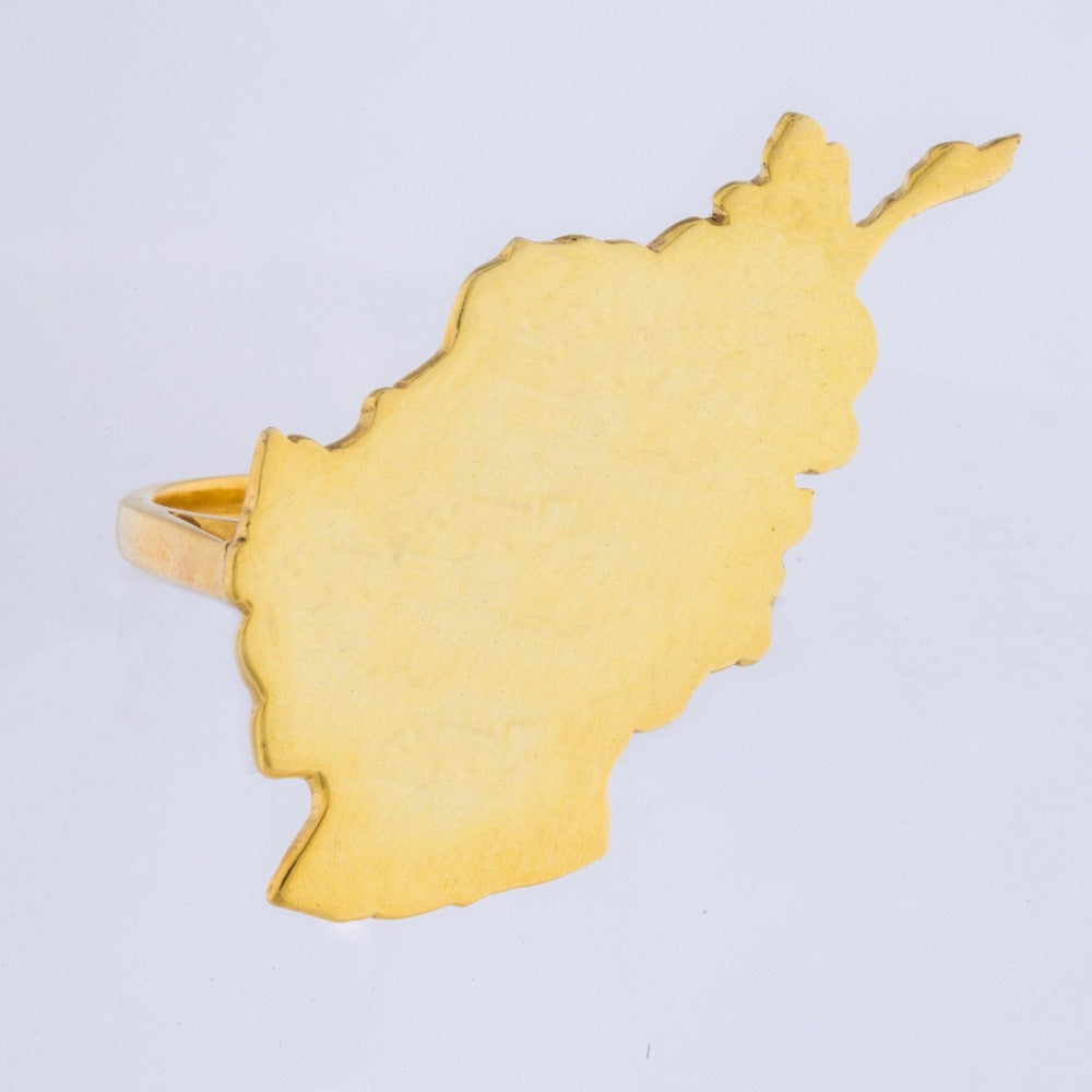 The OG Wataan Three Finger Afghan Map Knuckle Ring - Blingistan